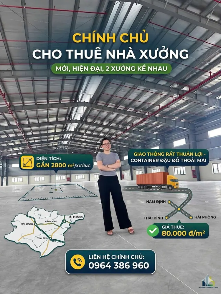 Cho Thuê Xưởng Gần 2800M2 , Cho Thuê 1 Hay 2 Xưởng Đều Ok
