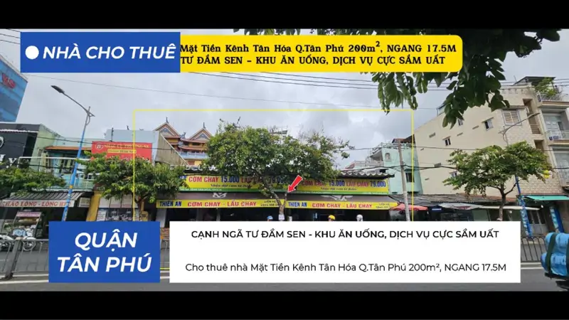 Cho Thuê Nhà Mặt Tiền Kênh Tân Hóa Q.tân Phú 200M², Ngang 17.5M - Cạnh Ngã Tư Đầm Sen - ảnh 1