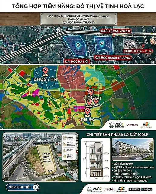 Sở Hữu Đất Nền Vùng Lõi Đô Thị Đại Học Hòa Lạc, Mặt Tiền 5M Đẹp Như Tranh!