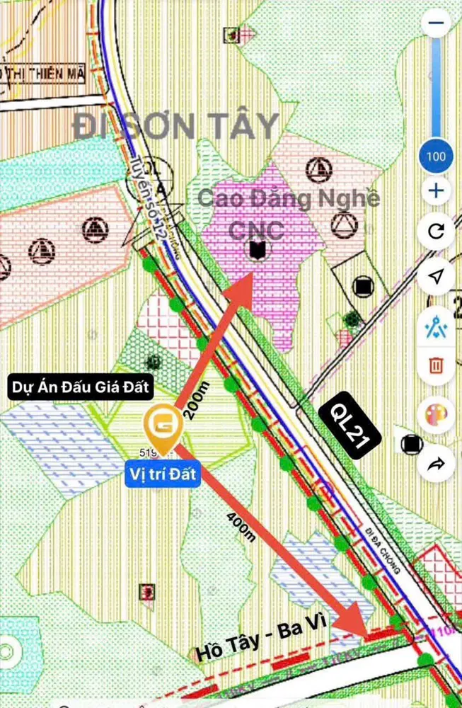 Bán Đất Xã Cổ Đông, Gần Khu Công Nghệ Cao Hòa Lạc, Đhqg,100M2 Full Thổ Cư, Mt 5-8M, Ô Tô 7C Vào Đất