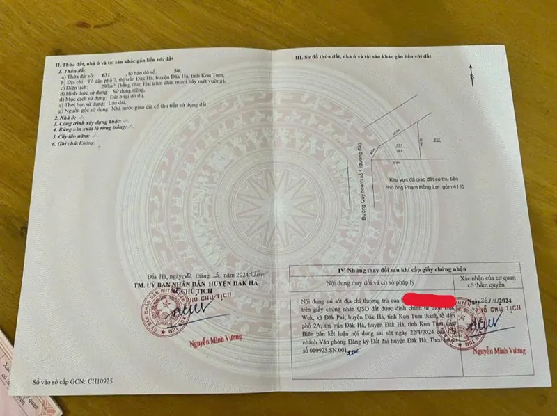 Bán Gấp Lô Đất Thổ Cư Cực Phẩm Ngay Tại Trung Tâm Đắk Hà