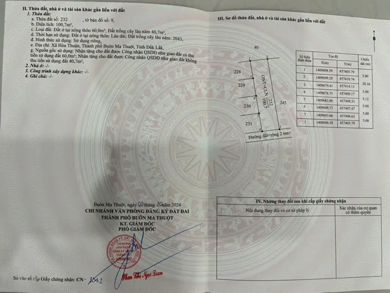 Đất Đẹp – Giá Tốt – Chính Chủ Cần Bán Đất Tại Đạt Lí, Tp. Buôn Ma Thuột, Đắk Lắk