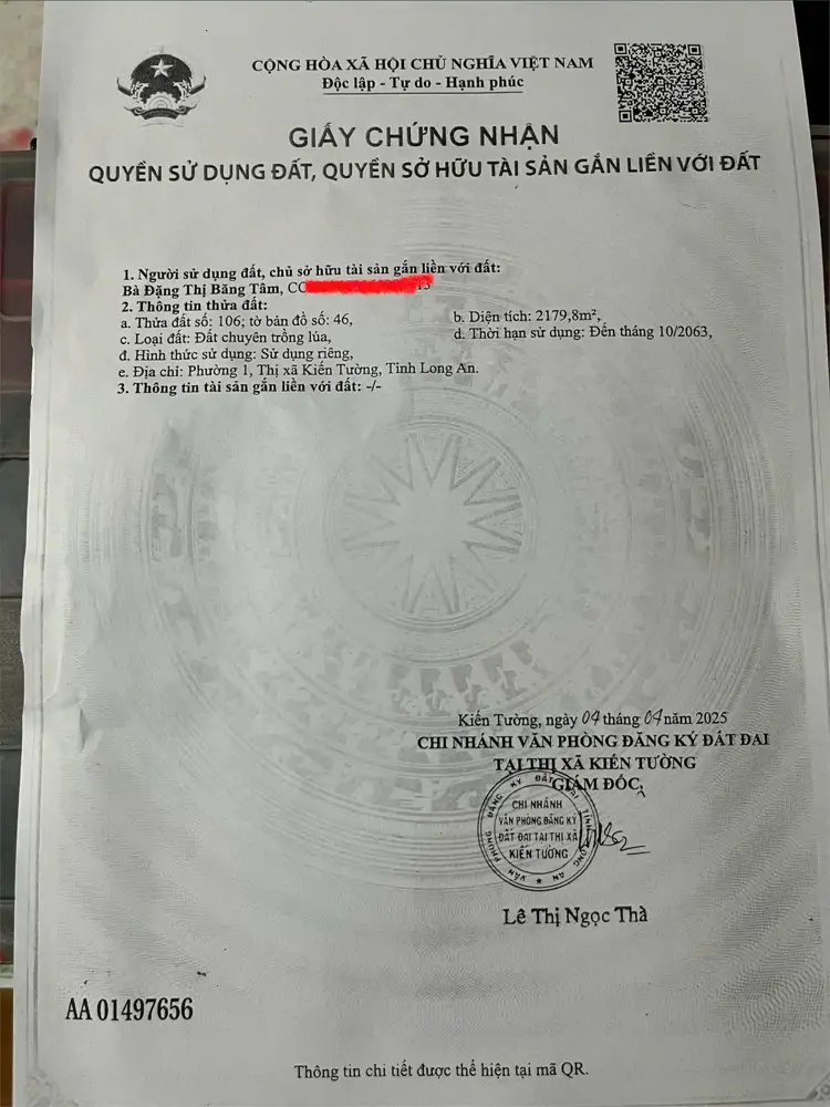 Đầu Tư Là Sinh Lời - Chính Chủ Cần Bán Lô Đất Mặt Tiền Phường 1, Tx Kiến Tường, Long An