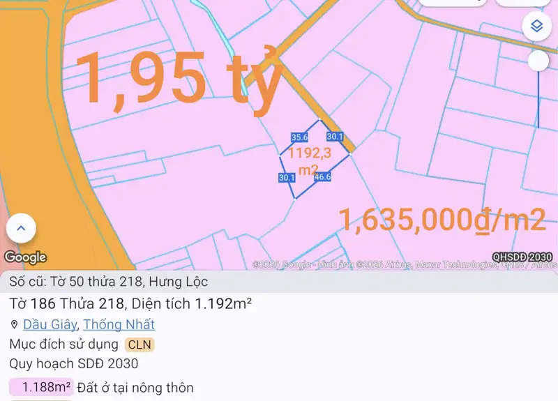 Bán Thu Hồi Vốn Lô Đất Trồng Cây Lâu Năm Giá 1,95 Tỷ