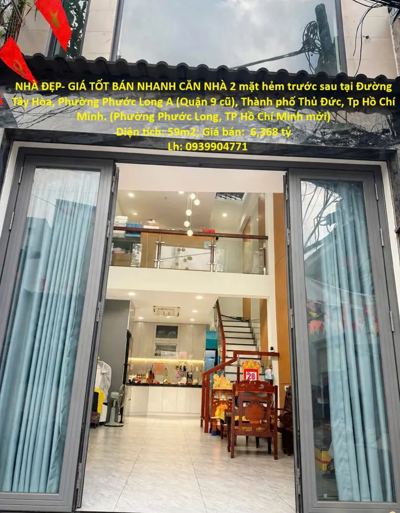 Nhà Đẹp- Giá Tốt Bán Nhanh Căn Nhà 2 Mặt Hẻm Trước Sau Tại Phường Phước Long A Tp Thủ Đức, Tphcm