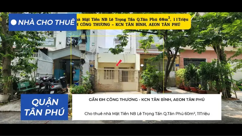 Cho Thuê Nhà Mặt Tiền Nb Lê Trọng Tấn Q.tân Phú 60M², 11Triệu - Gần Đh Công Thương - ảnh 1