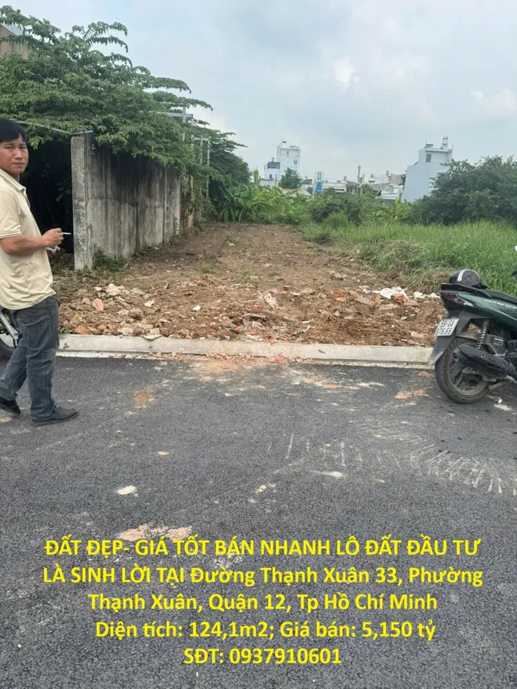 Đất Đẹp- Giá Tốt Bán Nhanh Lô Đất Đầu Tư Là Sinh Lời Tại Quận 12, Tp Hồ Chí Minh