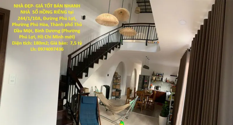 Nhà Đẹp- Giá Tốt Bán Nhanh Nhà Sổ Hồng Riêng Tại Thành Phố Thủ Dầu Một, Bình Dương