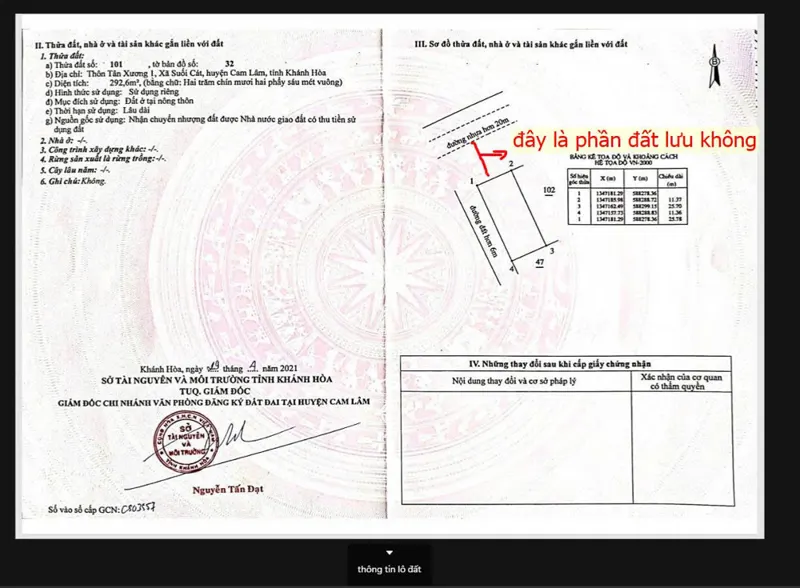 Chính Chủ Cần Bán Đất Thôn Tân Xương 1, X. Suối Cát, H. Cam Lâm, T. Khánh Hòa