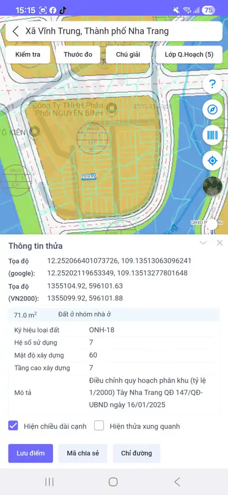 Bán Đất Thôn Võ Dõng, Xã Vĩnh Trung (Cũ), Nha Trang Vị Trí Đẹp Giá 21Tr/m2