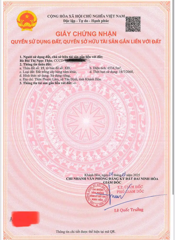 Chính Chủ Bán Nhanh Đất Phước Lâm, Tân Định, Khánh Hòa