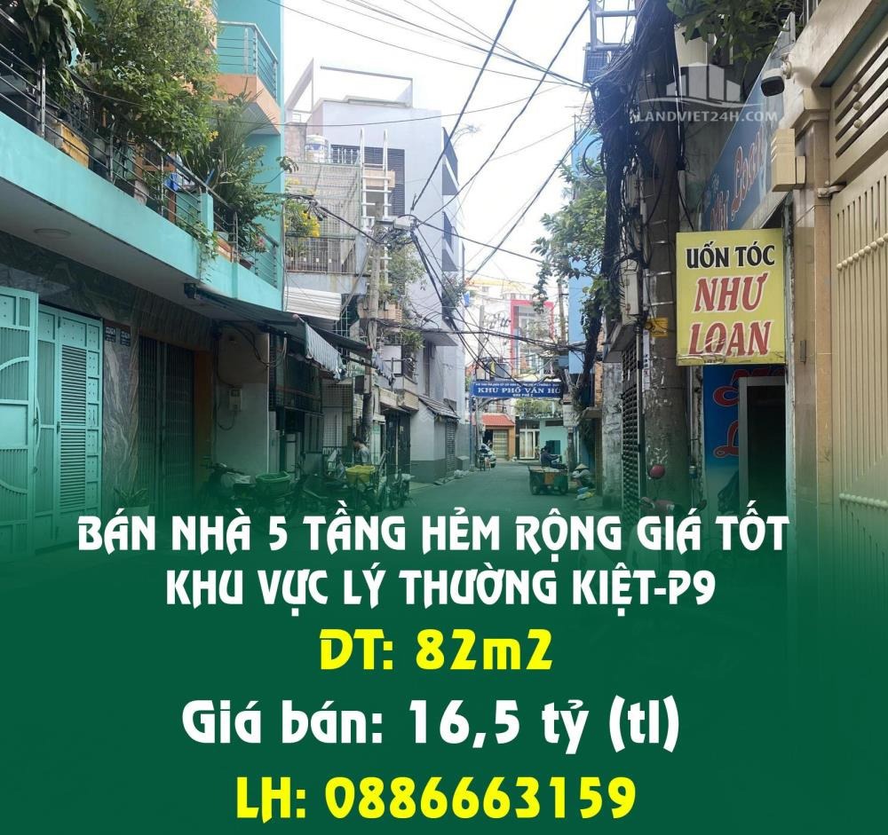 Bán Nhà 5 Tầng, Hẻm Rộng, Lý Thường Kiệt, P9, Tân Bình - Giá Tốt