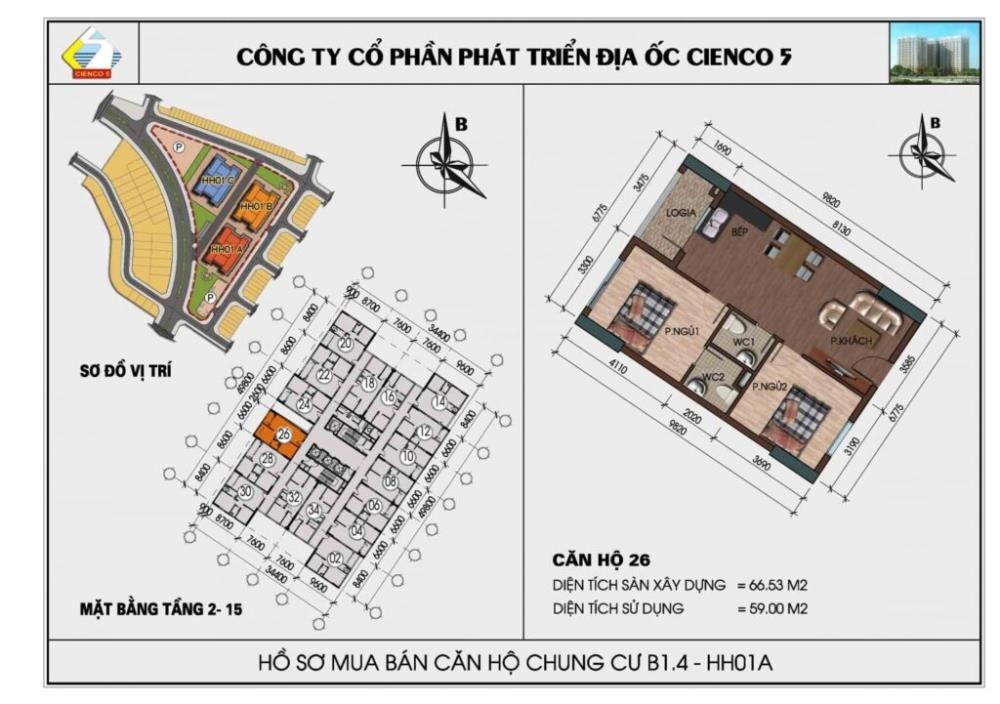 Bán Căn Hộ Góc View Hồ KĐT Thanh Hà Cienco 5 - Full Nội Thất, Giá Tốt