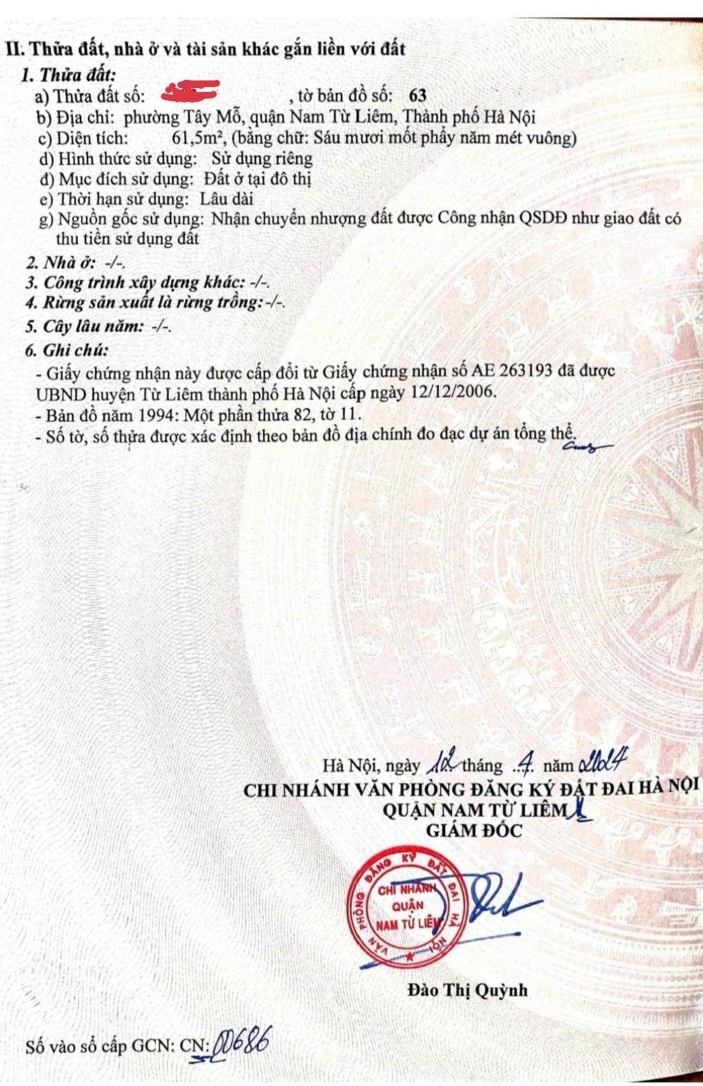 Đất Hiếm Vị Trí Vàng Tây Mỗ - Đầu Tư Sinh Lời