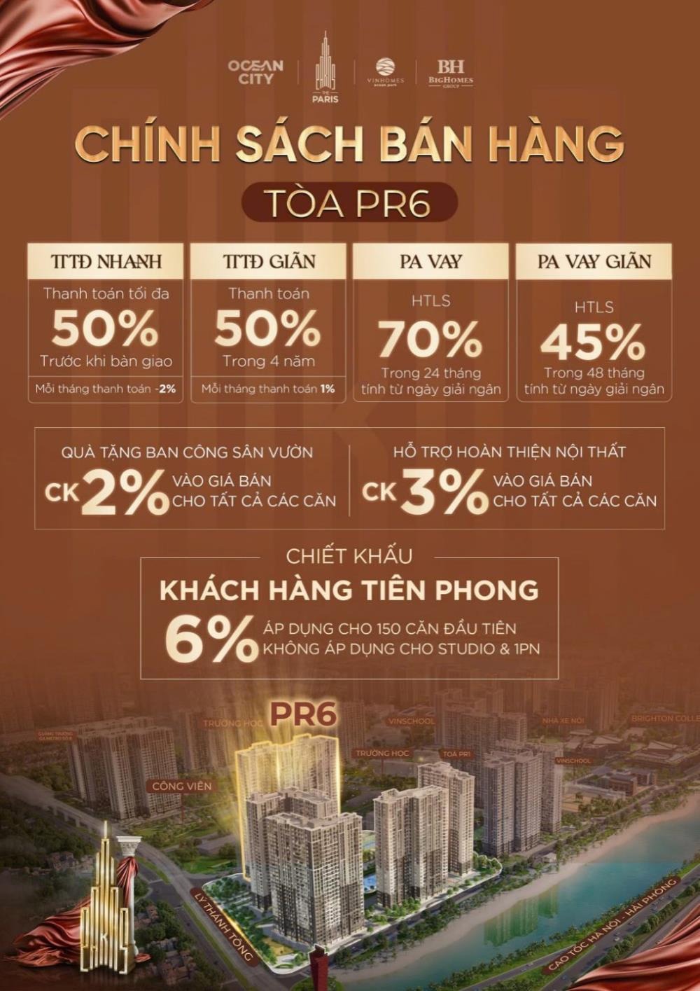 Mở Bán Tòa PR6 The Paris - Vinhomes Ocean Park Hn - Giá Từ 59tr/m2