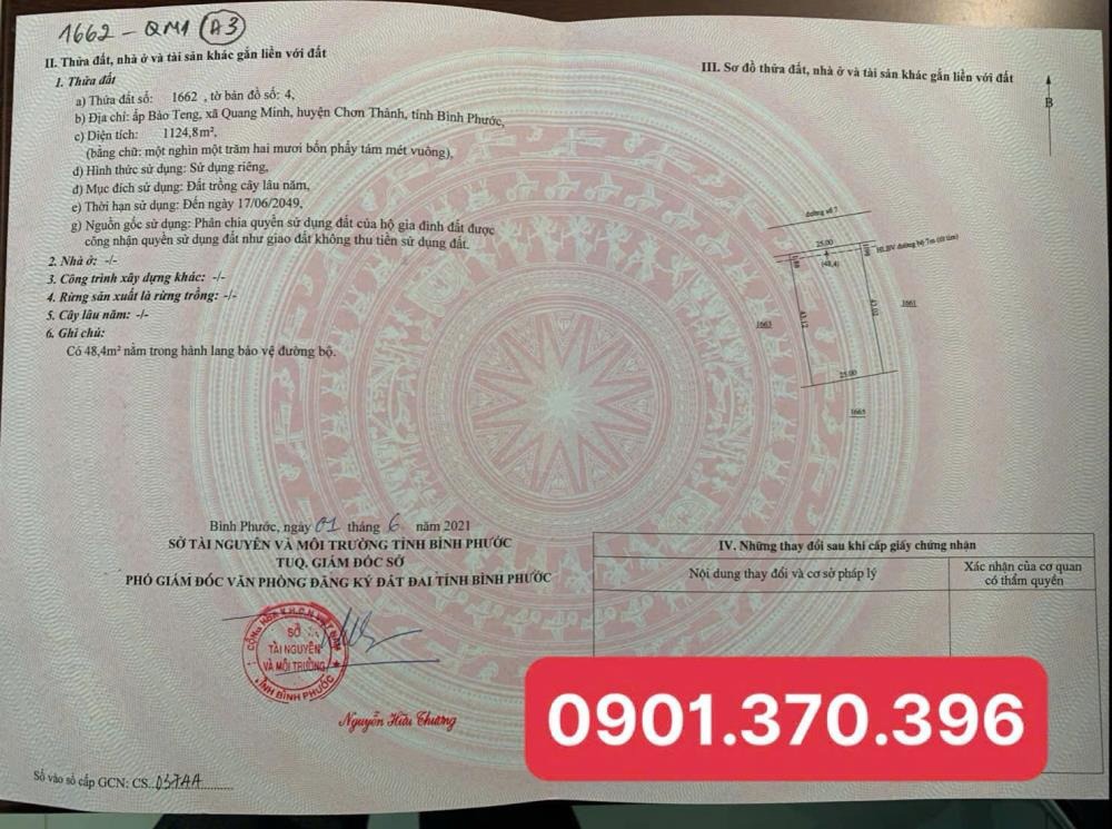 Bán 2 Sổ Đất Vị Trí Đắc Địa Chơn Thành Bình Phước - Giá 890 Triệu/Sổ