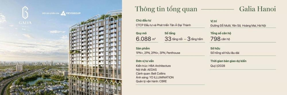Bán Căn Hộ 2PN Galia Yên Sở: 55-68m2, View Xanh, Tiện Ích Vượt Trội