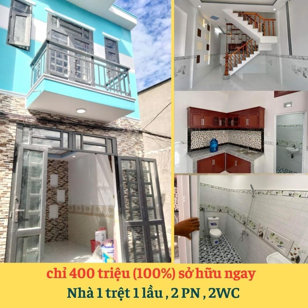 Nhà trệt lầu Bình Chánh gần KCN Cầu Tràm: Giá 400 triệu - Nhận nhà ngay
