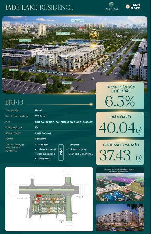 Bán Biệt Thự Tây Hồ - Jade Lake - 6 Phòng Ngủ - 50 Tỷ