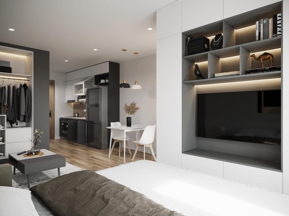 Studio Vinhome Ocean Park: 31m2, Giá 1.7 tỷ, Full Nội thất