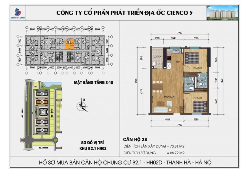 Bán Căn Hộ 74m² Thanh Hà Cienco 5 - View Đẹp, Giá Tốt, Pháp Lý Rõ Ràng