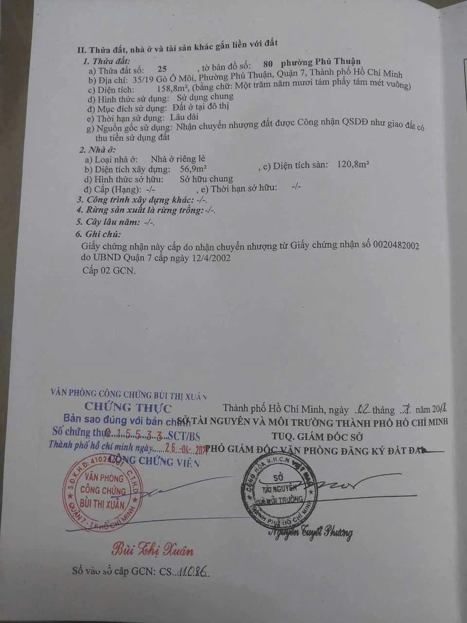 Chính chủ bán đất thổ cư mặt tiền đường Gò Ô Môi, Quận 7 - Vị trí đẹp, tiềm năng lớn
