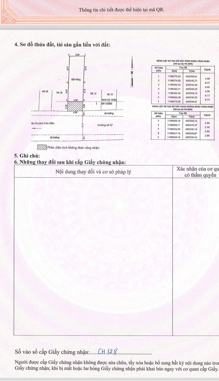 Đất nền đường 37, Bình Thuận, Quận 7 - 4.9x20m, Giá 13.9 tỷ