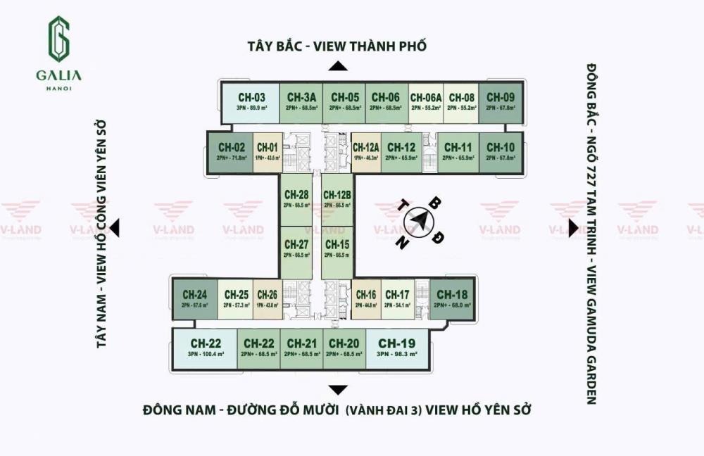 Căn hộ 66.3m2, Giá 4.3 tỷ (Sau CK) - Đầu Tư/Ở Lâu Dài