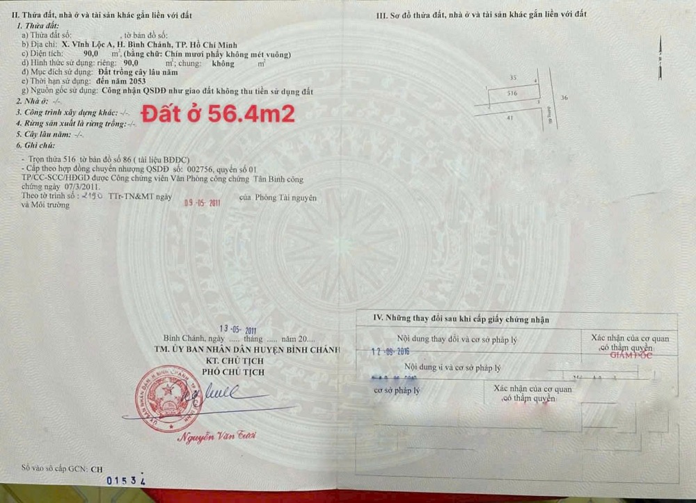 Bán Gấp Nền Đất 5x18 SHR, Xây Dựng Tự Do, Vĩnh Lộc A, Bình Chánh - 2.5 tỷ TL