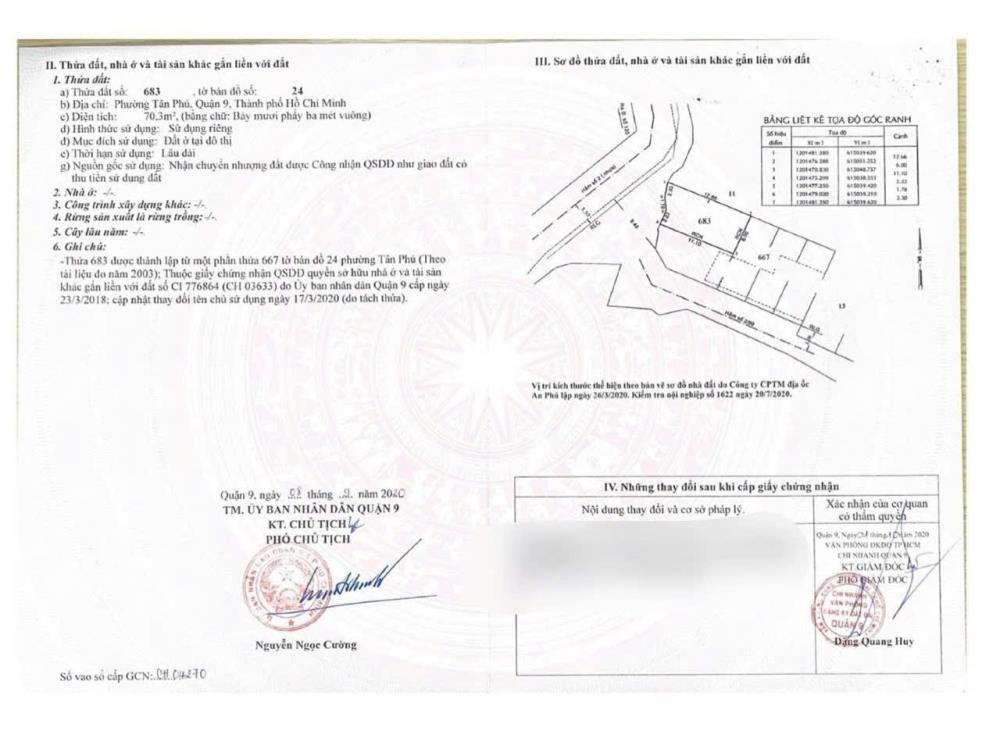 Chính chủ cần tiền bán gấp 2 lô đất full thổ cư, vị trí đẹp tại Tân Phú, Thủ Đức