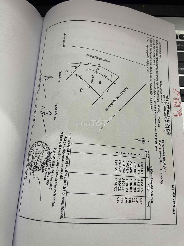 Chính chủ cần tiền bán gấp nhà mặt phố Nguyễn Khoái, Hoàng Mai