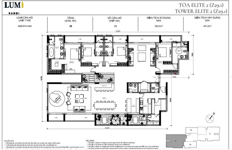 Bán Gấp Penthouse 382m2 Lumi Hanoi: Giá 40.88 Tỷ - View Panorama, Pháp Lý Sạch