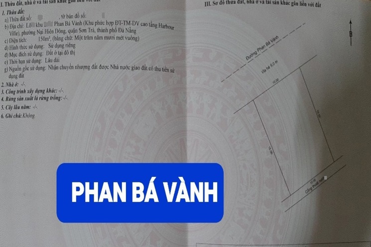 Bán đất đường Phan Bá Vành, Sơn Trà, Đà Nẵng