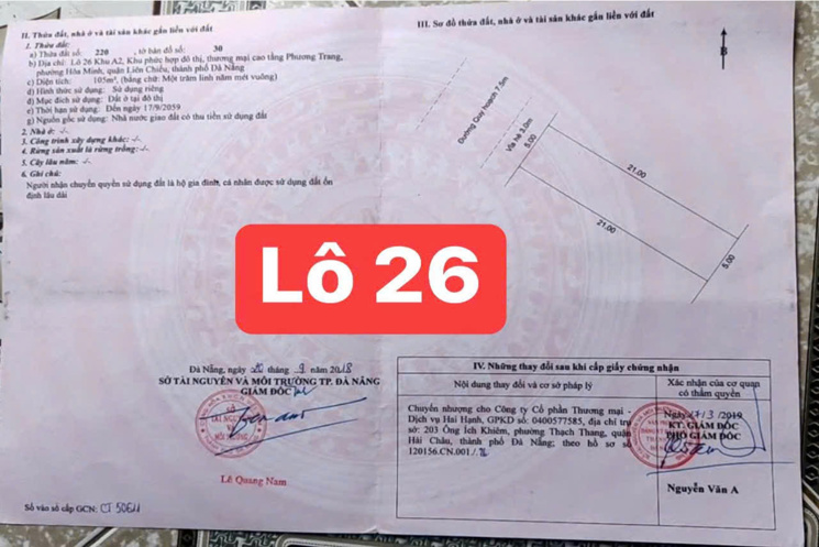 Chào bán Cặp đất ĐẤT ĐẸP -lên nhà số 115-117 TRẦN MINH TÔNG (A2 PHƯƠNG TRANG) Thông biển