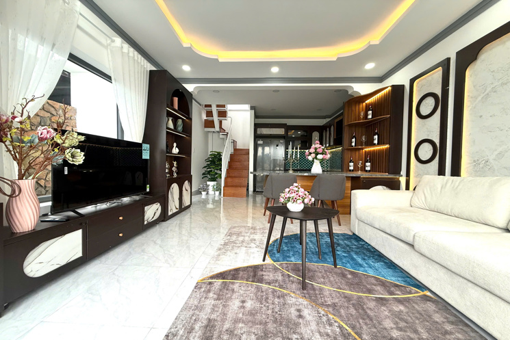BÁN NHÀ MÊ HẺM XE HƠI NÉ NHAU 181 QUANG TRUNG MẶT TIỀN
 Nhà mê kiên cố - thiết kế hiện đại - Full