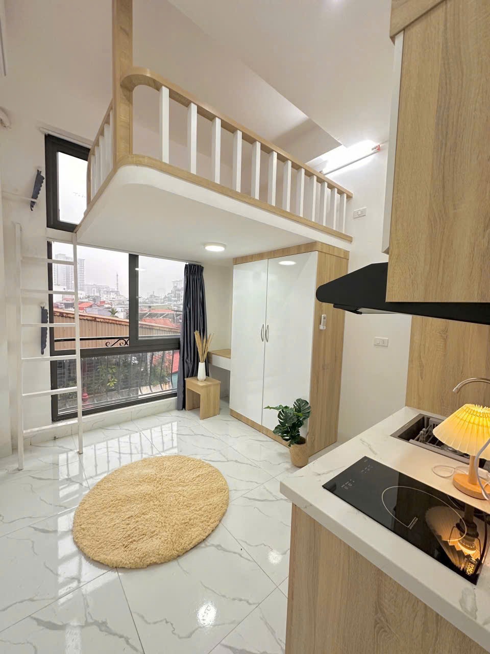 Cho thuê căn hộ studio 25m2 - Vũ Thạnh, Ô Chợ Dừa - Full nội thất - 4.8tr/th