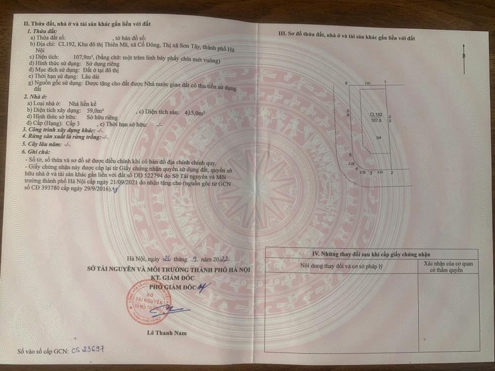 Bán Gấp Căn Biệt Thự Liền Kề Khu Đô Thị Thiên Mã, Sơn Tây - Giá 8 Tỷ