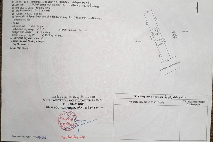 Nhà cấp 4 mặt tiền Bà Huyện Thanh Quan . DT:254m
