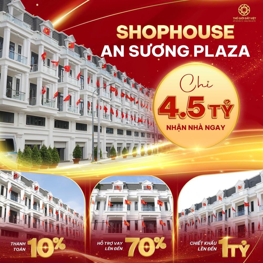 Nhà phố thương mại An Sương Plaza - Đầu tư sinh lời, mặt tiền chợ