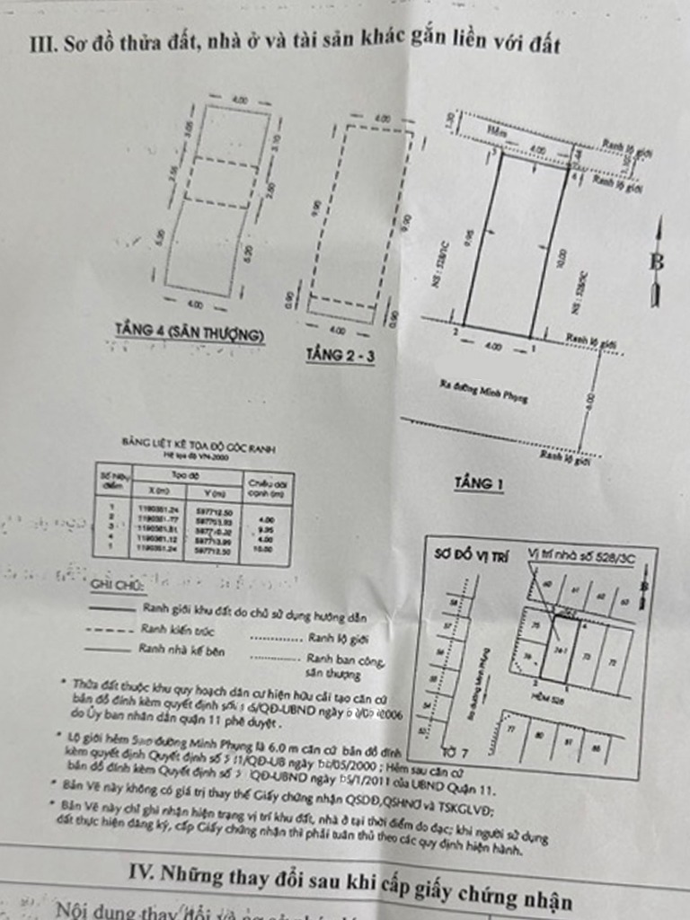 Hẻm Xe Hơi Minh Phụng, Quận 11: 4 Tầng, 4PN, 4WC, Giá Tốt