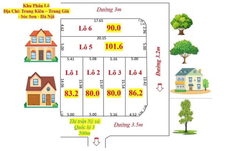 kiệt tác Hàng F0 Phân 6 Lô tại Trung Kiên, Trung Giã, Sóc Sơn, Hà Nội
