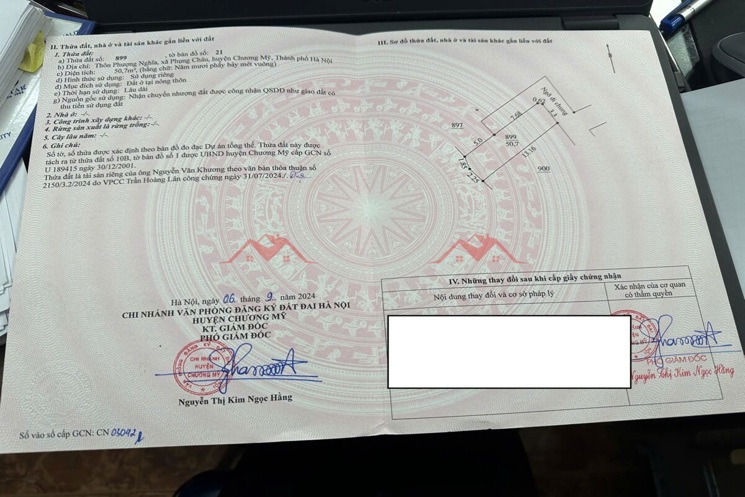 CHÍNH CHỦ CẦN BÁN LÔ ĐẤT 50,7M TẠI PHỤNG CHÂU-CHƯƠNG MỸ-HÀ NỘI