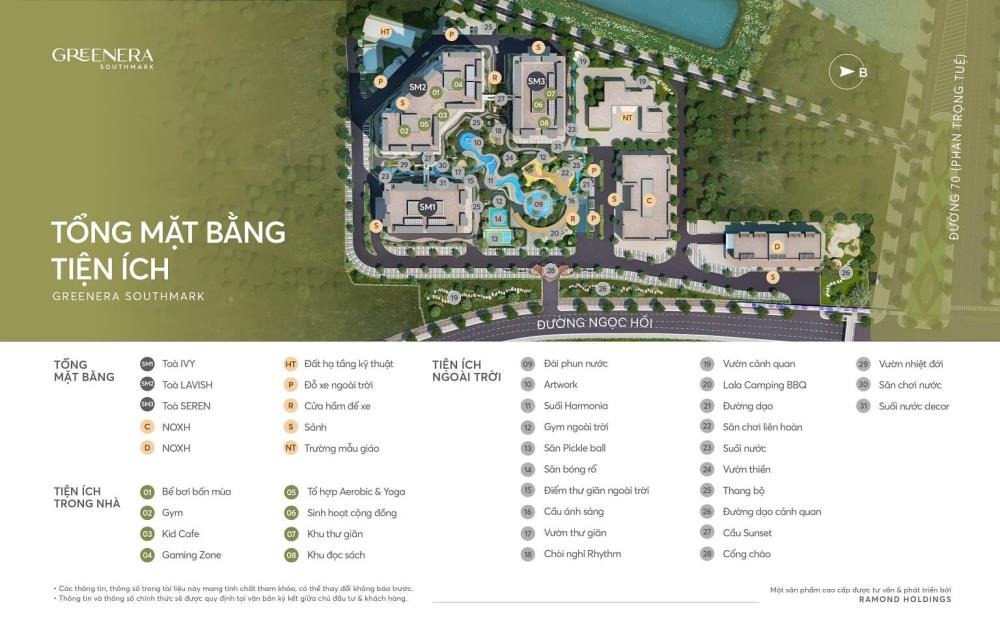 Greenera Southmark SM1808: Căn Hộ Sân Vườn 3PN Cao Cấp, View Xanh Mát