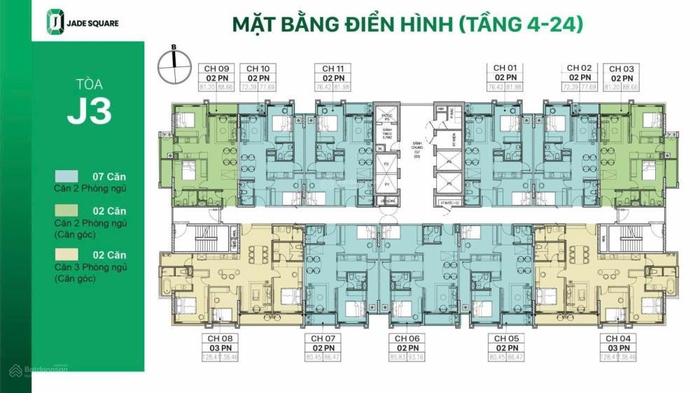 Nhận Booking Căn Hộ 2PN, 2VS Jade Square Giá Từ 6 Tỷ - Ưu Đãi Đến 13.5%