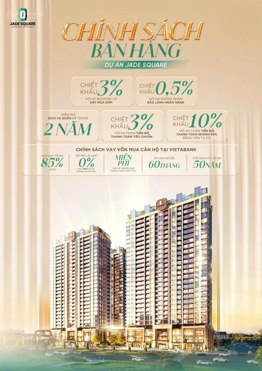 Nhận Booking Căn Hộ 2PN, 2VS Jade Square Giá Từ 6 Tỷ - Ưu Đãi Đến 13.5%