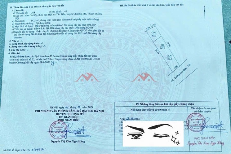 CHÍNH CHỦ BÁN LÔ ĐẤT ĐẸP 142,1M TẠI TÂN TIẾN-CHƯƠNG MỸ-HÀ NỘI