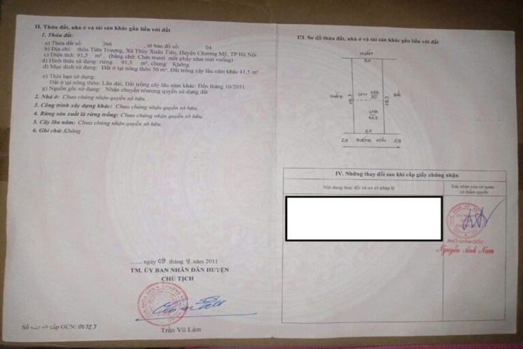 CHÍNH CHỦ BÁN LÔ ĐẤT ĐẤT ĐẸP 91,5M TẠI THỦY XUÂN TIÊN-CHƯƠNG MỸ-HÀ NỘI