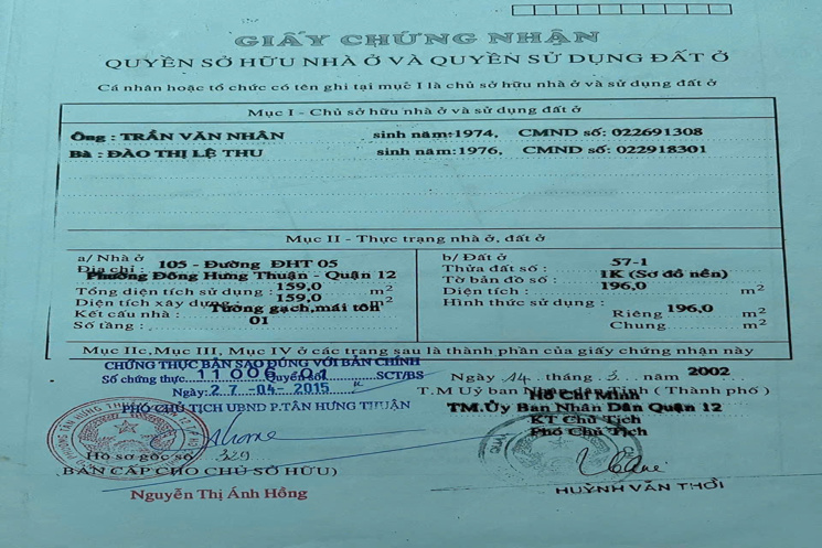BÁN NHÀ XƯỞNG MẶT TIỀN ĐÔNG HƯNG THUẬN 05 – Q12