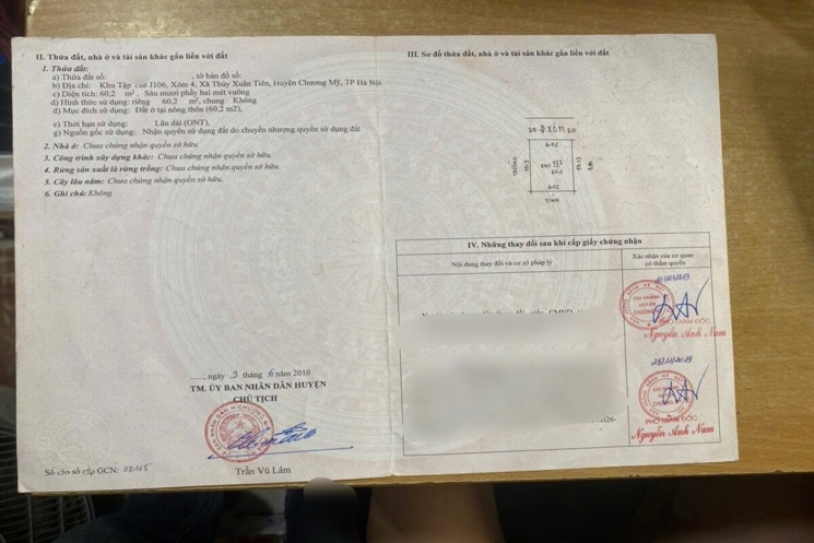 CHÍNH CHỦ BÁN LÔ ĐẤT ĐẸP 60,2M TẠI THỦY XUÂN TIÊN-CHƯƠNG MỸ-HÀ NỘI