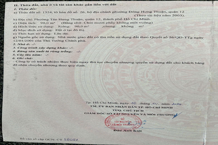 BÁN ĐẤT KDC AN SƯƠNG – ĐƯỜNG 16M – VỊ TRÍ TRUNG TÂM Q12